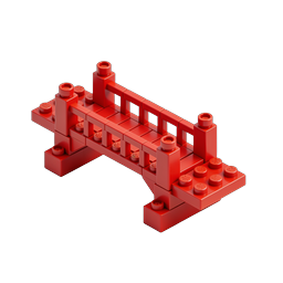 Red LEGO Bridge 3D Icon - Toy Construction Blocks