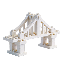 Icona ponte LEGO - Modello 3D di mattoncini bianchi
