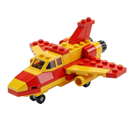 LEGO 喷气式飞机玩具图标 - 彩色 3D 渲染