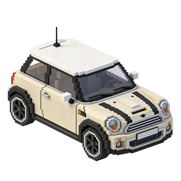 LEGO Style Voxel SUV Car Icon - 3D Pixel Art