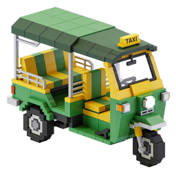 LEGO Tuk-Tuk Taxi Icon - 3D Isometric Vehicle Illustration