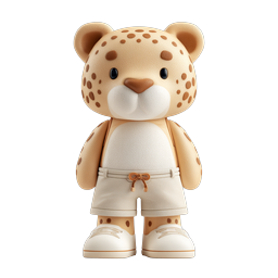 Adorable Leopard Figure Icon for Children's Projects