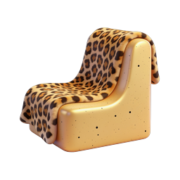 Luxury Leopard Print Lounge Chair 3D Icon