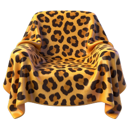 Leopard Print Armchair - 3D Rendered Furniture Icon