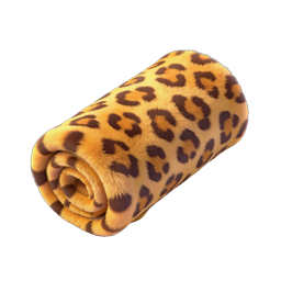 Leopard Print Fur Blanket Icon | Realistic 3D Texture