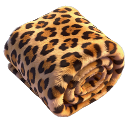 Leopard Print Blanket Roll Icon | Realistic 3D Design