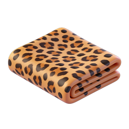 Folded Leopard Print Blanket 3D Icon for Home Decor