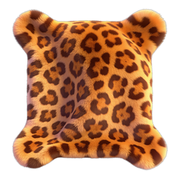 Realistic Leopard Print Cushion Icon - Fur Texture 3D