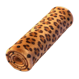 Leopard Print Fabric Roll Icon - Realistic Texture