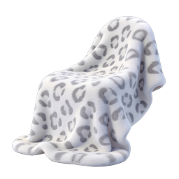 Snow Leopard Print Draped Fabric 3D Render