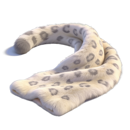 Luxury Leopard Print Fur Scarf - Realistic 3D Icon