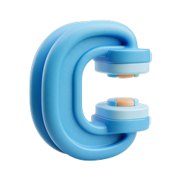 3D Letter C Icon - Blue Alphabet Character Design