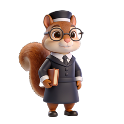 Charming Librarian Squirrel Icon for Educational Use