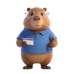 Friendly Beaver Librarian Character Icon | 3D Education Mascot