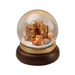 Library Snow Globe Miniature 3D Icon