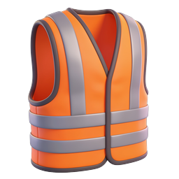 Orange Life Vest Icon | 3D Safety Equipment Design