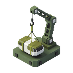 Stylized Lifting Crane Icon for Construction Applications