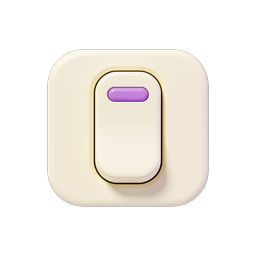 3D Light Switch Toggle Icon | Clay Style UI Element
