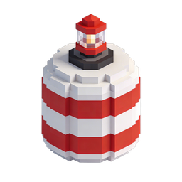 Pixelated Lighthouse Icon for Navigation and Travel