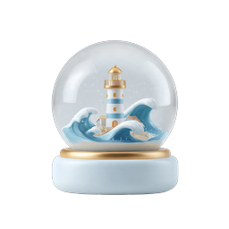 Lighthouse Snow Globe Decorative 3D Icon
