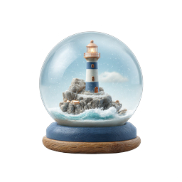 Lighthouse Snow Globe Icon | Coastal Winter Decoration