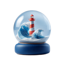 Lighthouse Snow Globe Icon | Nautical 3D Render