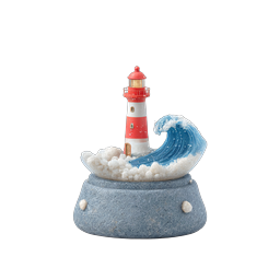 Lighthouse Snow Globe Icon - Maritime 3D Illustration