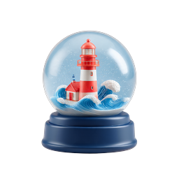 Icona Globo di Neve Faro - Design 3D Nautico e Marittimo