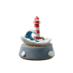 Lighthouse Snow Globe 3D Icon - Coastal Winter Decoration