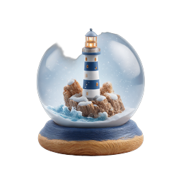 Lighthouse Snow Globe Icon | Maritime Decorative Graphic