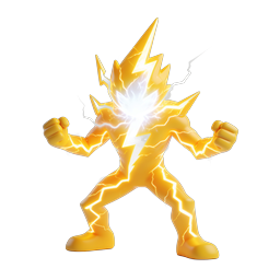 Lightning Superhero 3D Character Icon