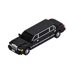 Isometrisches schwarzes Limousinen-Voxel-Auto-Icon | Luxustransport