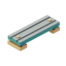 Linear Motor Track 3D Isometric Icon