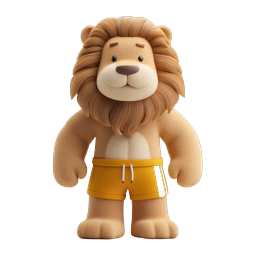 Icône personnage lion athlète mignon 3D