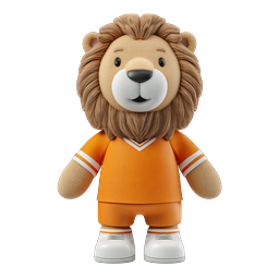 Cute Lion Athlete Sports Mascot Icon - 3D Character