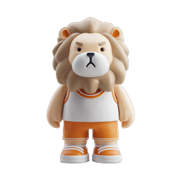 Lion Basketball Player 3D Cartoon Mascot Icon