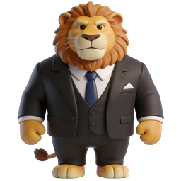 Lion Business Icon for Leadership and Authority