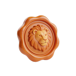 Lion Head Wax Seal Icon | 3D Clay Style