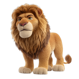 Plush Lion Icon for Nature and Education Projects