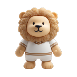 スポーツウェアを着た可愛いライオンのマスコットキャラクターアイコン