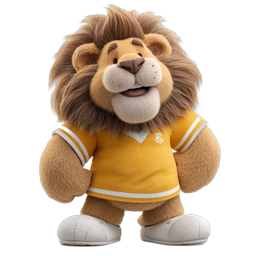 Friendly Lion Sports Mascot 3D Character Icon
