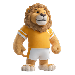Lion Soccer Player Mascot Icon - 3D Cartoon Character