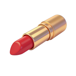 Luxury Red Lipstick Icon - Gold Casing 3D Render