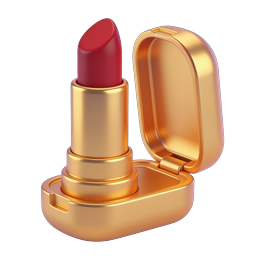 Luxury Gold Lipstick Icon | 3D Rendered Beauty Product