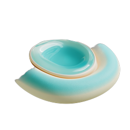 Liquid Pool Ring 3D Clay Icon - Türkisfarbener minimalistischer Design