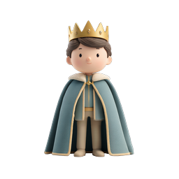 Adorable Little Prince 3D Character Icon