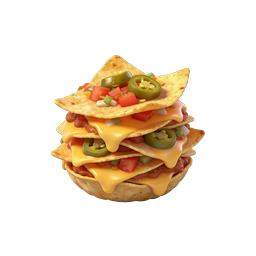 Loaded Nachos Stack Icon - 3D Mexican Food Render