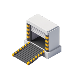 Loading Dock Warehouse Icon - 3D Isometric Design