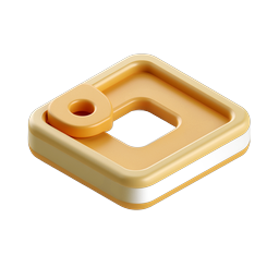 Icono de marcador de ubicación 3D - Diseño amarillo brillante