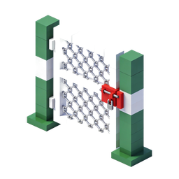 Stylized Lock Gate Icon for Security Applications